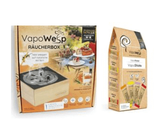 Bundle Starterset | Räucherbox + VapoPulver Orange & Rosemary (50 g) & VapoSticks | 4 VapoPulver-Sorten zum Mitnehmen - VapoWesp
