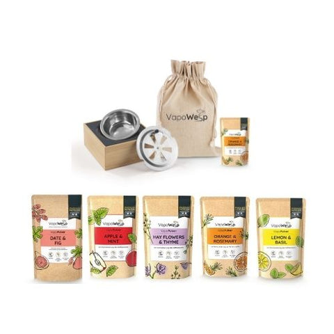 Menü komplett: VapoWesp Starterset + 5 x VapoPulver 100g VapoWesp
